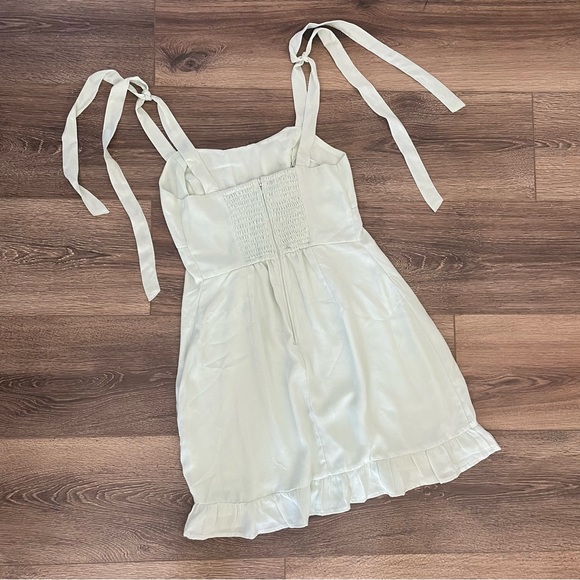Abercrombie and Fitch Light Green Mini Dress with Tie Straps XS - Picture 2 of 7